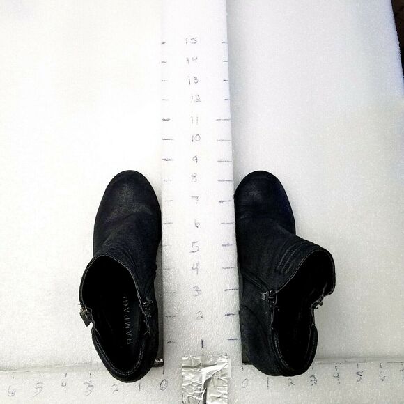 Rampage Womens Mabel  Size 7 Black  Fabric 2" Wedge Ankle Boot Booties - Picture 5 of 9